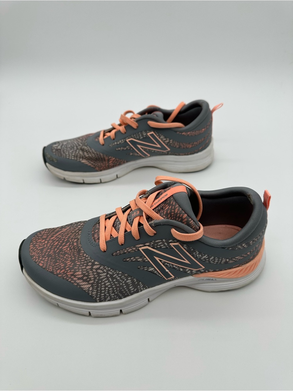 New Balance Women's Gray and Coral Athletic Sneakers